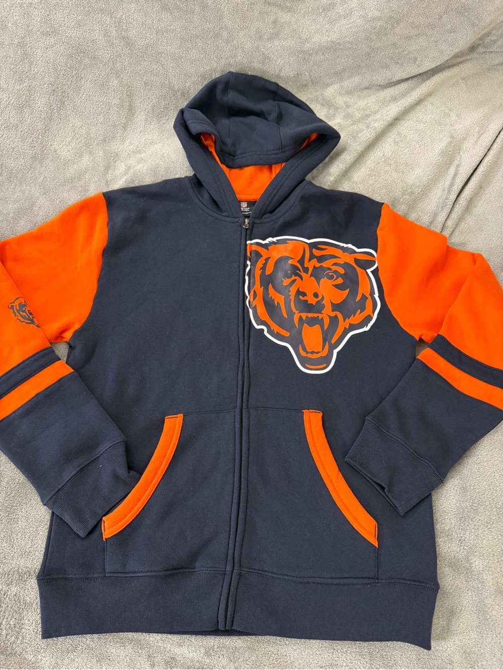 Chicago Bears Youth Size XL (18-20) Full Zip Up Hooded Jacket